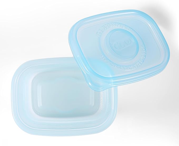 Glad GladWare FreezerWare Food Storage Containers with Lids, Small Rectangle BPA Free Plastic for Freezing Soups and Meal Prep, Crack Resistant, Microwave Dishwasher Safe, 24 Oz, 4 Count - 6 Pack
