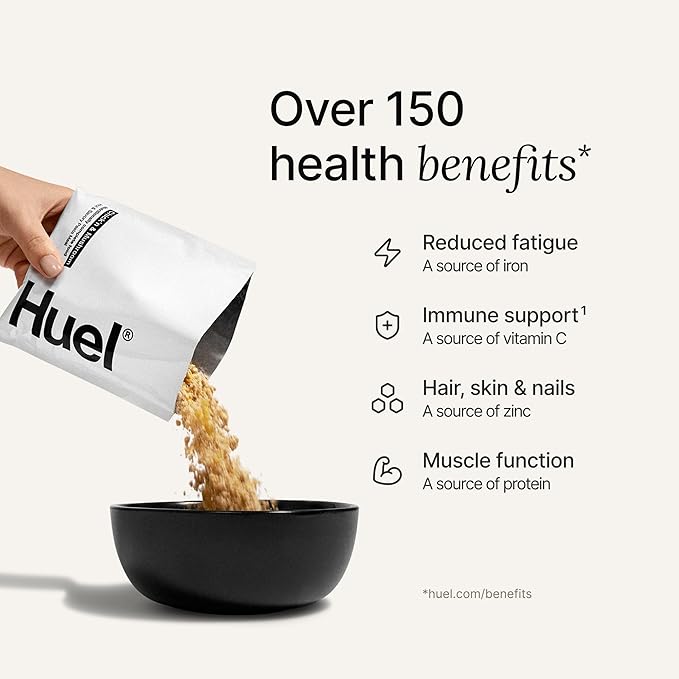 Huel Hot and Savory Meal Packs | Chick'n & Mushroom | Up to 25g Protein Plant Based Instant Meal | 27 Vitamins and Minerals | 100% Nutritionally Complete | 7 Pack
