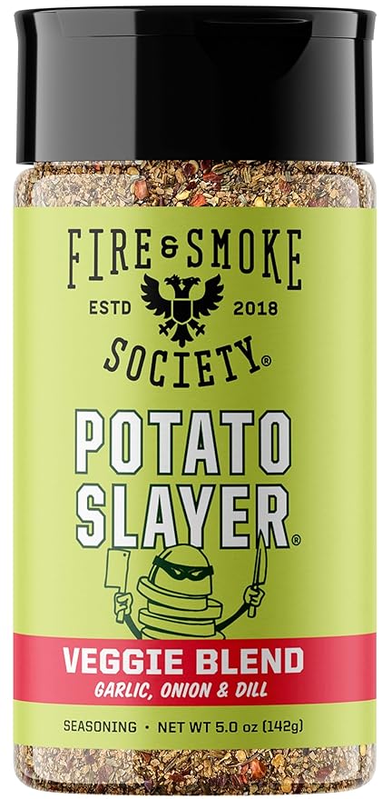 Fire & Smoke Society Potato Slayer Vegetable Seasoning | BBQ Rubs for Grilling | Potato, French Fry Seasoning | Mix Blend Rub Powder, Garlic, Onion, Herb Flavor | M 5 oz