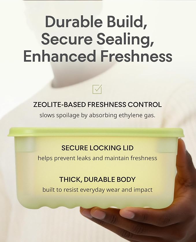 LocknLock Fresh-Block Plastic Food Storage Container | Produce Storage Containers for Fridge | Vegetable & Fruit Storage Containers for Fridge, Airtight Storage, Microwave & Dishwasher Safe, 1.5L
