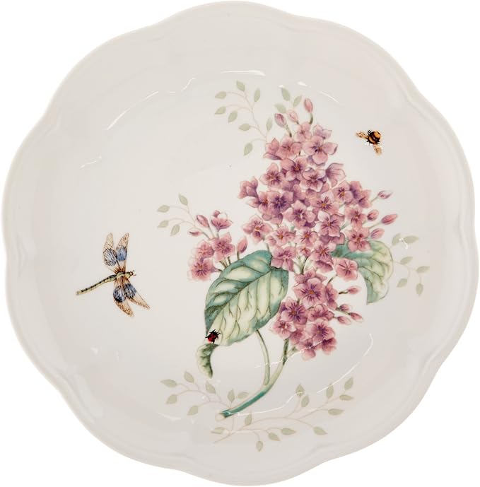 Lenox Dinnerware Set, Butterfly Meadow 18-Piece Set, Service For 6, White Porcelain, Butterfly And Flower Designs, Plates And Bowls Sets, Dishwasher Safe, Home & Kitchen (Assorted, 18 Pieces)