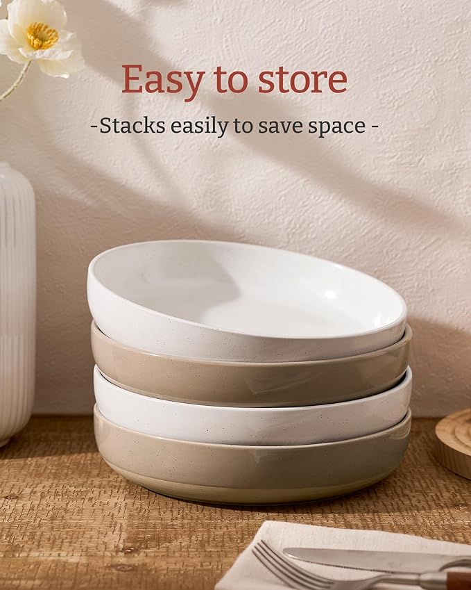 famiware Milkyway 33 oz Bowl Set, Pasta Bowls Set of 8, Salad Bowls Perfect for Your Friend for Housewarming, Thanksgiving, Christmas, Multicolor