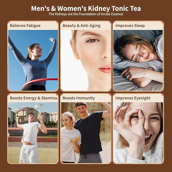 Ginseng Five Treasures Kidney Tea, Traditional Chinese Herbal TeaBags, Natural Organic Kidney Cleanse Detox TeaBag for Women & Men, 5 Precious Ingredients Formula ((1 Pack/30 Bags))