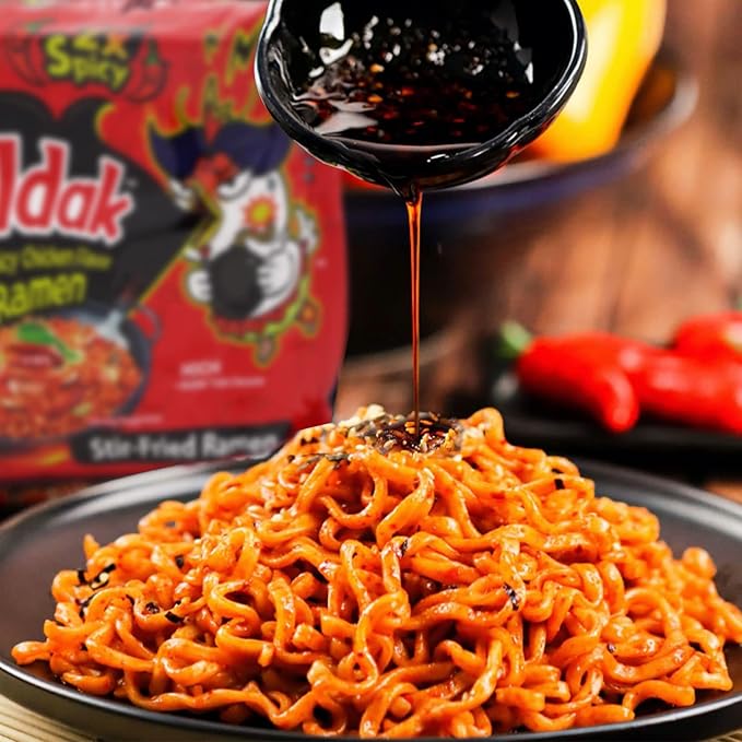 Samyang Buldak Hot Chicken Spicy Ramen Korea Instant Packaged Noodles,4.94 oz,2x Spicy,5 Pack