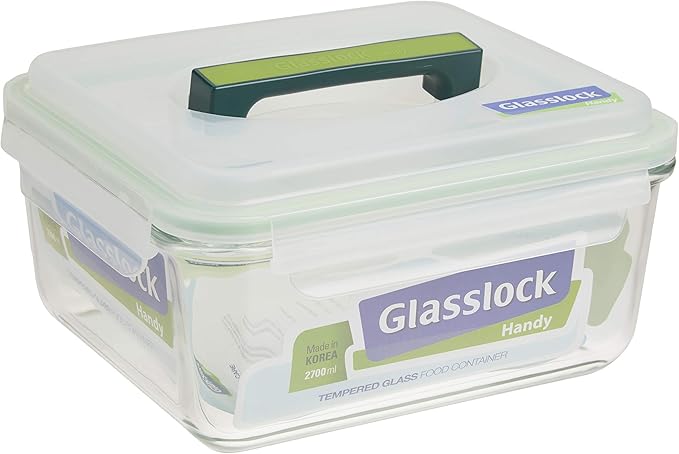 Glasslock 11.4-Cup Rectangle Handy Container,White