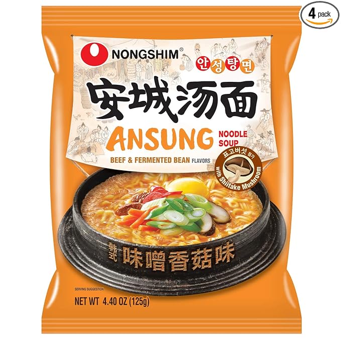 Nongshim Noodle Soup, Ansung Tang Myun, 4.4 Ounce (Pack of 10)