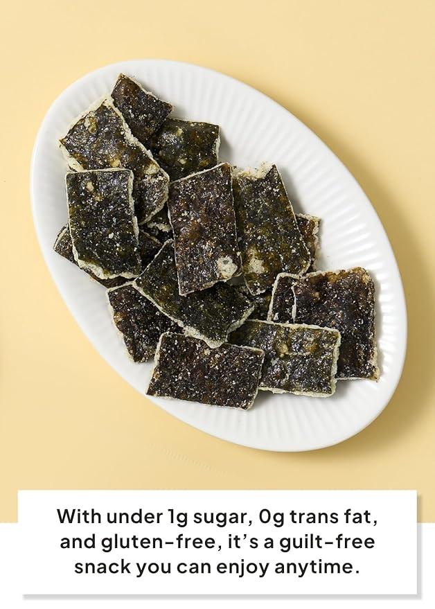 Korean Seaweed Nachos (Wasabi Flavor), 1.41oz (40g) – Healthy Asian Snacks, Low-Sugar, Gluten-Free, Non-GMO Crispy Seaweed Chips