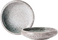 Uaral Salad Plate 8 Inch Stoneware Serving Dishes,Japanese Pasta Bowl Set of 2,20 oz (Emerald Green)