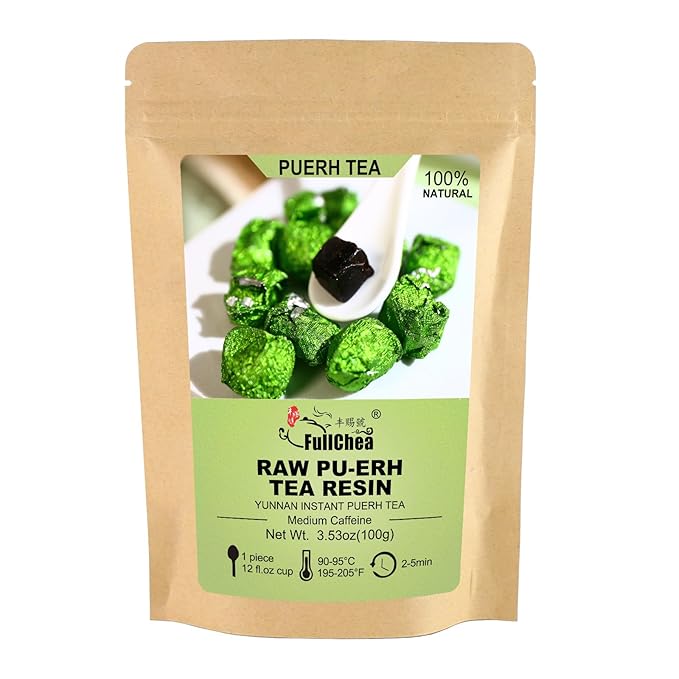 FullChea - Pu-erh Tea Resin - Instant Tea Resins - Chagao 2011 Aged Raw Pu Erh - Support Digestion & Help Skin Health - 3.53oz / 100g