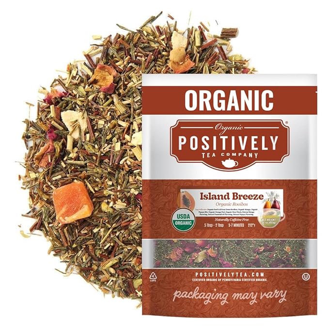 Organic Positively Tea Company, Island Breeze Rooibos Tea, Loose Leaf, 16 Ounce