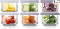 Comotomo Glass Baby Food Storage Containers, 4 oz Jars with Silicone Lids, Airtight Baby Food Prep Cups for Purees, Snacks, Daycare and Small Leftovers, Microwave and Dishwasher Safe, Set of 6
