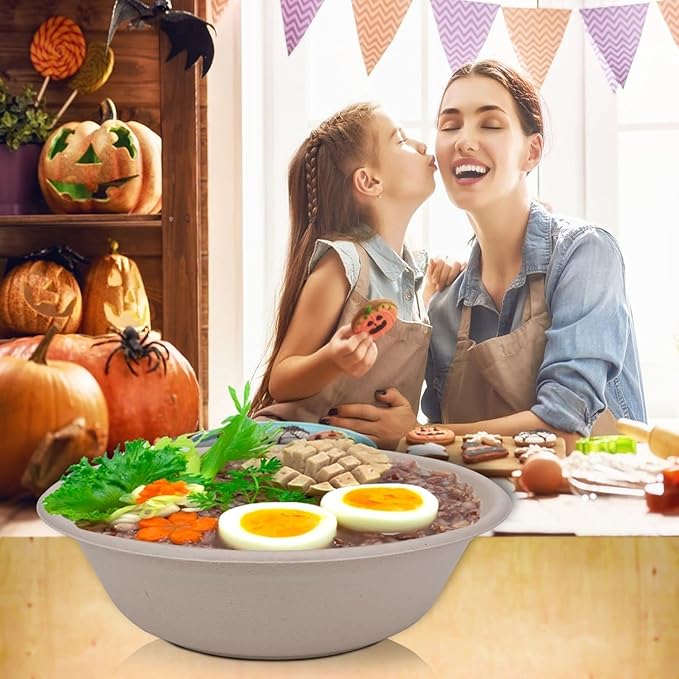 TOPtoper 25Oz 50Pack Large Paper Bowls, Disposable Bowls Bulk Leakproof and Microwave Safe for Hot or Cold Use (25 OZ)