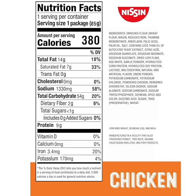 Nissin Top Ramen Noodle Soup, Chicken, 3 Ounce (Pack of 24)