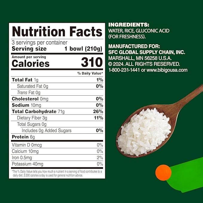 Bibigo Korean Sticky White Rice, Microwavable, Zero Trans Fat, 7.4 Ounce (Pack of 3)