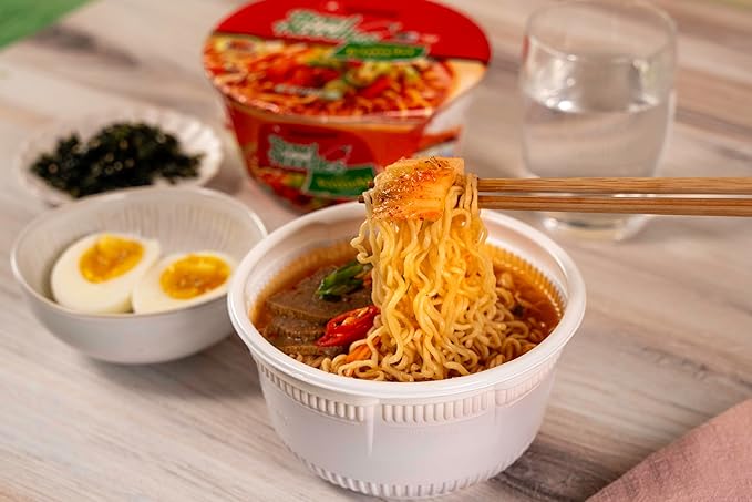 Nongshim Ramen Noodles, Gourmet Instant Ramen bowl, Premium Microwavable Noodle Soup, Kimchi, 3.03 Ounce (Pack of 12)