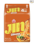 OTOKI Jin Ramen Chicken Korean Instant Ramen, Savory Chicken Broth with Vegetables, Mild Comfort Flavor, Ready in 4 Minutes, 4.23 oz (Pack of 4)