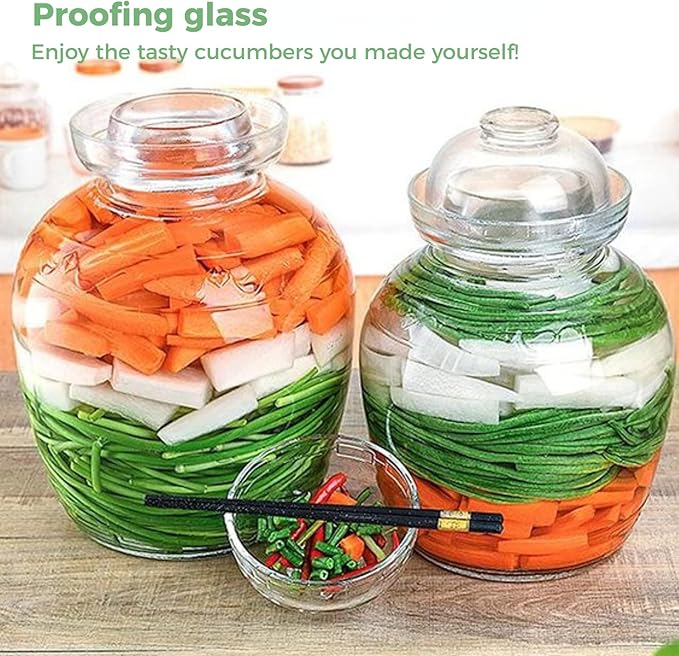 1.5L/2.5L/4.5L Glass Fermenting Jar, Large Capacity Sealed Pickle Jar, (C 4.5L/158oz)