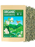 GLDNT Organic Jasmine Green Tea, Organic Jasmine Green Tea Loose leaf with Delightful Aroma, Delicate and smooth Flavor, Hot & Iced Tea, 16 Ounce