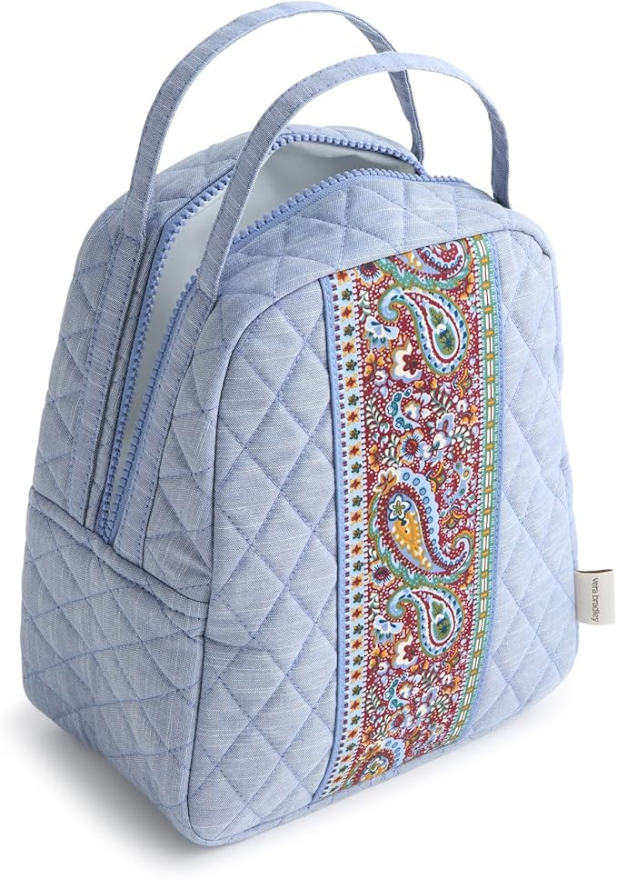 Premium Cotton Lunch Bag, Chambray, One Size