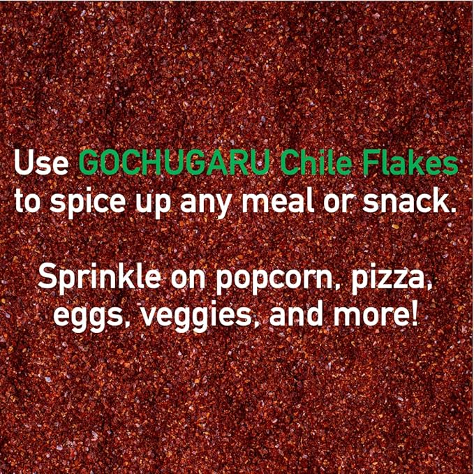 Mother-In-Law’s Gochugaru Authentic Korean Chile Flakes, made from Premium Hot Peppers, Medium Heat, Use for Kimchi, Spicy Dishes, Bulk 8oz Bag