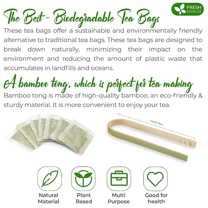 FRESHDRINKUS, Premium 100 Rosemary Leaf Tea Bags, 100% Natural and Pure Rosemary Dried Leaves, Pure Rosemary Herbal Tea, No Additives, No Caffeine, No Gluten, Vegan.