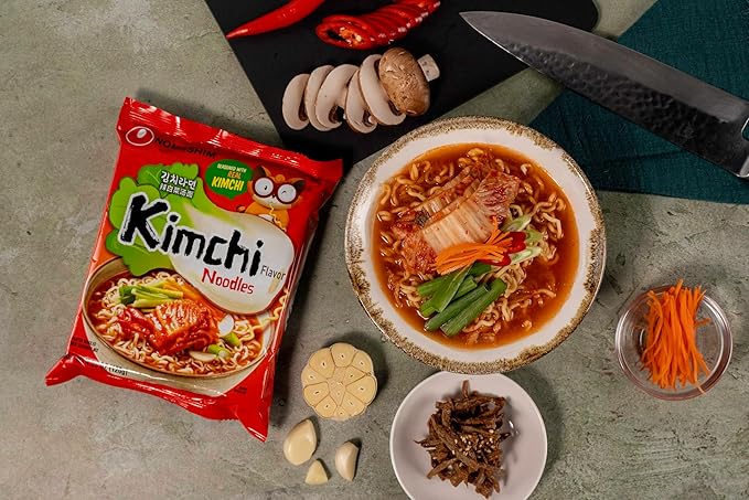 Nongshim Ramen Noodles, Gourmet Instant Ramen, Premium Microwavable Noodle Soup, Kimchi, 4.2 Ounce (Pack of 16)