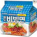 Paldo Fun & Yum Bibim Men Instant Cold Noodles, Pack of 10, Brothless Cold Ramen with Sweet & Spicy Seasoning Sauce, Best Oriental Style Korean Ramyun, Soupless K-Food, 팔도 비빔면 130g x 10