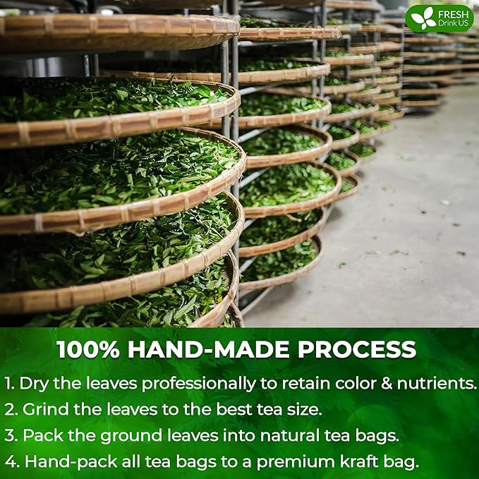 FreshDrinkUS, Premium 75 Nettle Leaf Tea Bags, 100% Natural & Pure, Stinging Nettle Leaf Tea, Burn Nettle, Stinging Nettle, Stinger Tea, No Sugar/Caffeine/Gluten, Vegan