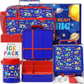 Fimibuke Kids Bento Snack Lunch Box with 4 Compartment, Insulated Lunch Bag, Stainless Steel Vacuum Thermo Food Jar, Ice Pack, Utensils Set, Birthday Gifts for Age 3-12 Back to School Toddler Girl Boy