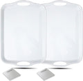 KAQAHIDO Large Melamine Serving Trays for Eating, 17.5’’ x 12’’ Serve Platter for Appetizer, Charcuterie, Food, Snack, Cupcakes, Dessert, BPA-Free, Dishwasher Safe Tray, Set of 2, White