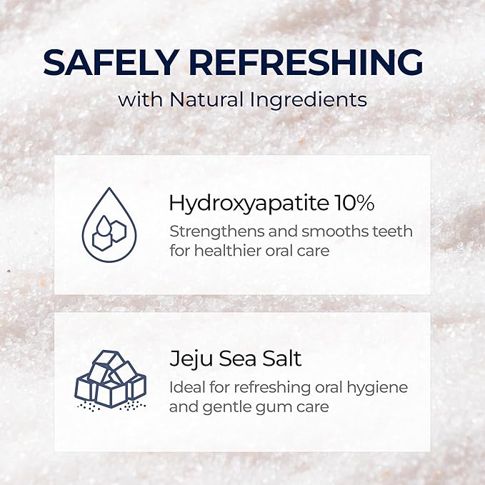 1950 Mineral Salt Blue Toothpaste - Jeju Lava Seawater Salt with Hydroxyapatite for Sensitive Teeth, Gum Care,Brightening, Reminaeralizing, Green Tea Freshness, Fluoride Free, SLS Free (3.5 oz)