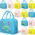 Teacher Appreciation Gifts Bulk Back to School Thank You Insulated Lunch Bags Teacher Reusable Lunch Bags Leakproof Totes End of Year Appreciation Gift for Men Women(12 Pcs,Lively)