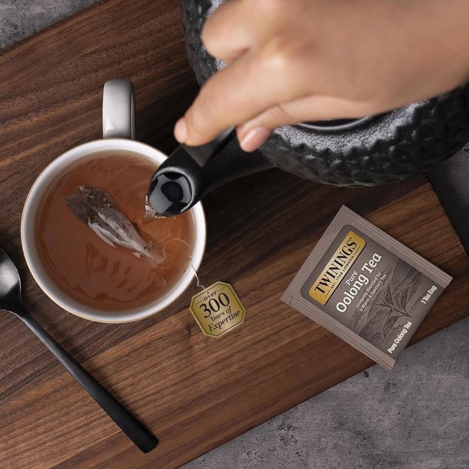 Twinings Pure Oolong Tea 2-Pack – Golden Caffeinated Tea, Individually Wrapped Tea Bags, 20 Count Each