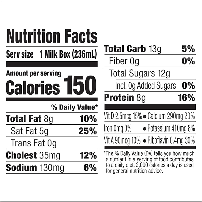 Horizon Organic Shelf Stable Whole Milk Boxes, Pack of 12 - 8g Protein per Serving