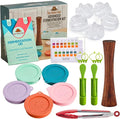 Advanced Fermentation Kit - Pickle Kit, Sauerkraut Making Kit Kimchi Container - Fermentation Airlock Lids for Wide Mouth Mason Jars by The Amish Chef