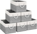 Fab totes Storage Bins [37-Pack], Foldable Storage Baskets for Organizing Toys, Books, Shelves, Closet, Large Storage Box with Rope Handles, Sturdy Organizer Bins, White & Black
