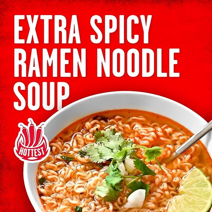Tapatío Ramen Noodle Soup, Extra Spicy - Microwaveable Big Bowl, 3.88 oz. (110g), 6-Pack