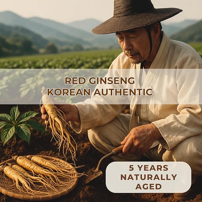 Korean Red Ginseng Slice - 5 Year Red Panax Ginseng Root Slice, Nature Red Panax Ginseng for Men & Woman, Ginseng Rojo Coreano Perfect for Tea, Soup and Daily Use (4 Ounce)