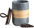 Miamolo Airtight Coffee Storage Container Jar with Lid, Ceramic Kitchen Food Storage Jars for Spice Sugar Cookie, Coffee Bean Stackable Decorative Jars for Housewarming, Grey & 28 fl.oz