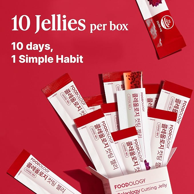 FOODOLOGY Coleology Cutting Stick Jelly (Pomegranate) – Manage Appetite, Support Metabolism & Lean Body, Chia Seeds & Garcinia Cambogia, Korean Supplement (1, Pack of 30, Pomegranate)