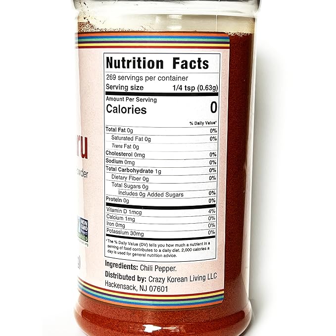 Non-GMO Gochugaru, Kosher, Gluten Free, No additives, Korean Red Pepper Powder, Fine Grind 6 OZ