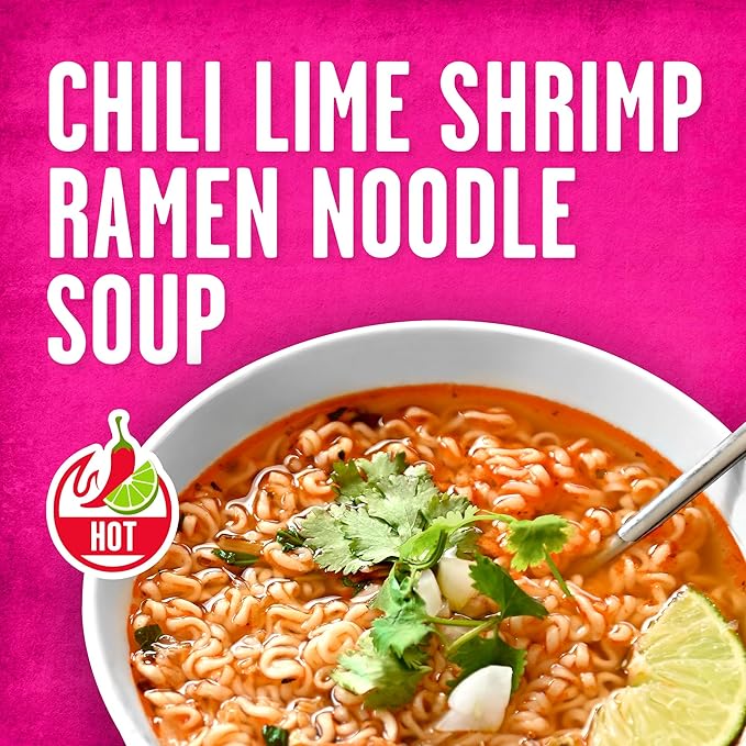 Tapatío Ramen Noodle Soup, Chili Lime Shrimp Flavored - Microwaveable Big Bowl, 3.88 oz. (110g), 6-Pack