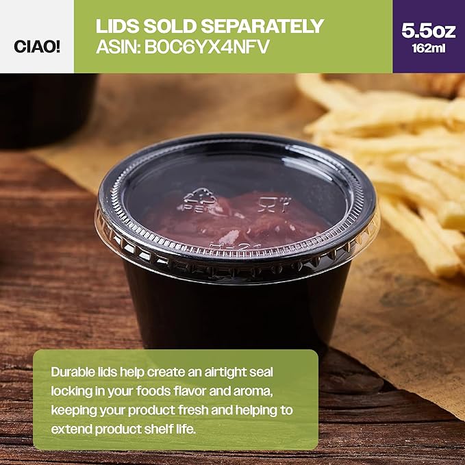 CIAO! 5.5OZ PP Clear Portion Cup, Lids Sold Separately (Case of 2,500)