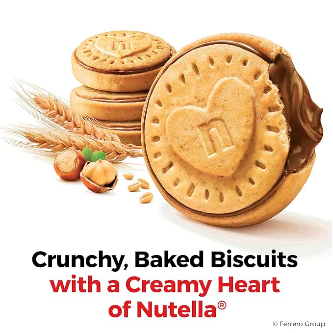 Nutella Biscuits, Hazelnut Spread With Cocoa, Sandwich Cookies, 20-Count Bag (Pack of 3)
