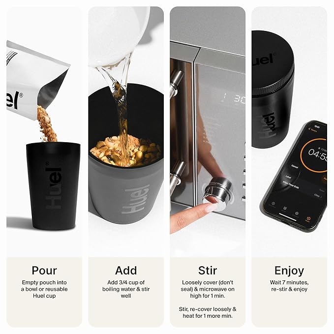 Huel Hot and Savory Meal Packs | Chick'n & Mushroom | Up to 25g Protein Plant Based Instant Meal | 27 Vitamins and Minerals | 100% Nutritionally Complete | 7 Pack