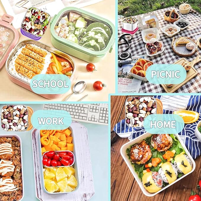HTEVW 6Pack 6oz Stainless Steel Snack Containers for Kids, Easy Open Leak Proof Metal Toddler Snack Containers with Silicone Lids, Stackable Metal Toddler Lunch Box for Daycare, School and Travel