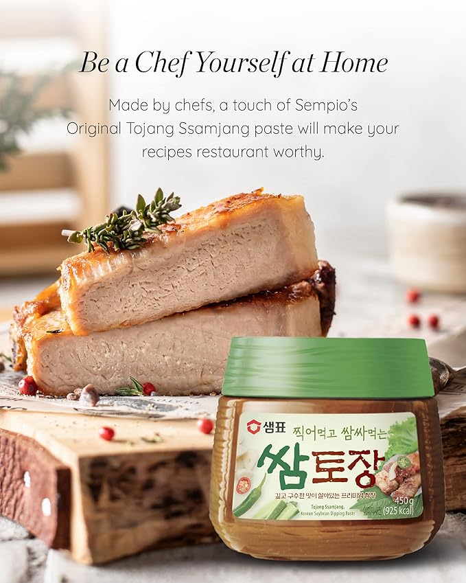 SEMPIO Tojang Ssamjang - Premium Korean Dipping Sauce for BBQ, Vegetables & Meats, Fermented Soybean Paste, Non-GMO (15.9oz/450g)