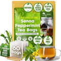 TOG999, 60 Tea Bags, Blend of Senna Leaves - Peppermint - Licorice - Fennel, 100% Natural Ingrendients, Hand-made Herbal Tea, Relieves Constipation Naturally Tea, No Sugar, No Caffeine, No Gluten, Vegan.