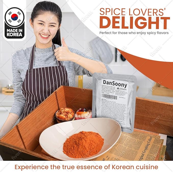 DanSoony Korean Hot and Spicy Ramen Noodle Soup Powder with 30-50 Kinds of Food Ingredients - Deep, Rich Flavors for Magical Soups