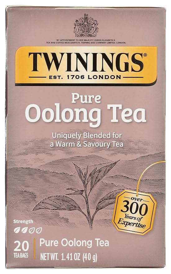 Twinings Pure Oolong Tea – Golden Caffeinated Tea, Individually Wrapped Tea Bags, 20 Count